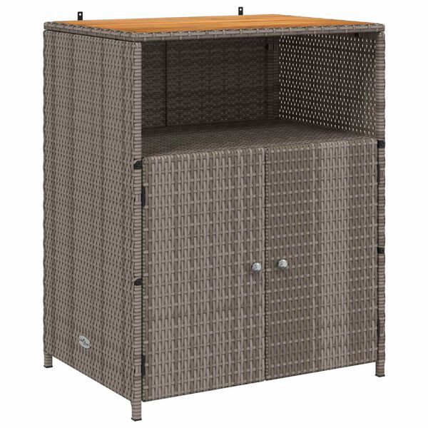 vidaXL Armoire Gris 70 x 50 x 87 cm Polyester et Roly Ratten