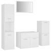 vidaXL Ensemble de meubles de salle de bain Blanc Bois d'ing&eacute;nierie