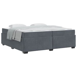 vidaXL Cadre de lit avec matelas Gris fonc&eacute; 200 x 200 cm tissu