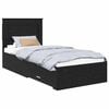 vidaXL Cadre de lit Ch&ecirc;ne noir 90 x 200 cm Bois d'ing&eacute;nierie