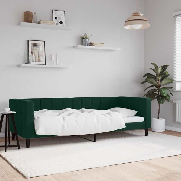 vidaXL Lit de repos sans matelas vert foncé 80x200 cm velours
