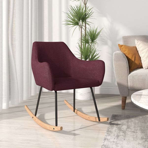 vidaXL Chaise &agrave; bascule Violet Tissu