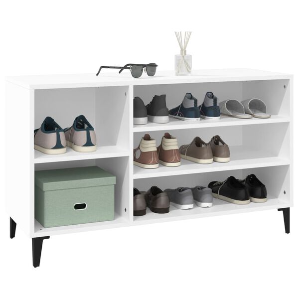 vidaXL Armoire à chaussures Blanc 102x36x60 cm Bois d'ingénierie