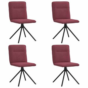 vidaXL Chaises &agrave; manger lot de 4 rouge bordeaux tissu