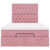 vidaXL Cadre de lit ottoman avec matelas rose 120x200 cm velours