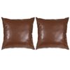vidaXL Jeu de coussin 2 pcs PU 60 x 60 cm Marron