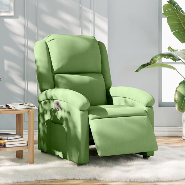 vidaXL Fauteuil inclinable &eacute;lectrique vert clair velours