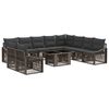 vidaXL Ensemble de canap&eacute; de jardin 11 pc Gris et Gris fonc&eacute; polyrotin