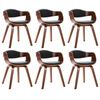 vidaXL Chaises &agrave; manger lot de 6 bois courb&eacute; et similicuir