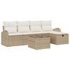 vidaXL Ensemble de Canap&eacute;s avec coussin Beige et cr&egrave;me polyrotin