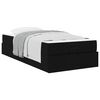 vidaXL Cadre de lit avec matelas avec matelas 2 pcs Noir tissu