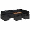 vidaXL Ensemble de canap&eacute; de jardin 9 pc Noir et Marron