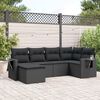 vidaXL Salon de jardin 6 pcs avec coussins noir r&eacute;sine tress&eacute;e