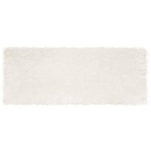 vidaXL Tapis en fausse Tafalla Blanc 80 x 200 cm Polyester