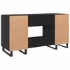 vidaXL Bureau avec porte Ch&ecirc;ne noir 140 x 50 x 75 cm Bois d'ing&eacute;nierie