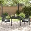 vidaXL Ensemble de salle &agrave; manger pour jardin 3 pcs Noir polyrotin