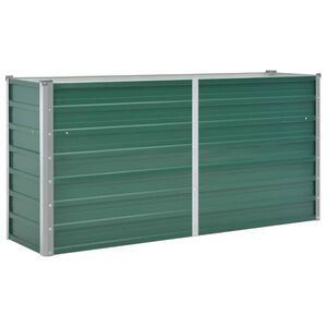 vidaXL Lit sur&eacute;lev&eacute; de jardin Acier galvanis&eacute; 160x40x77 cm Vert
