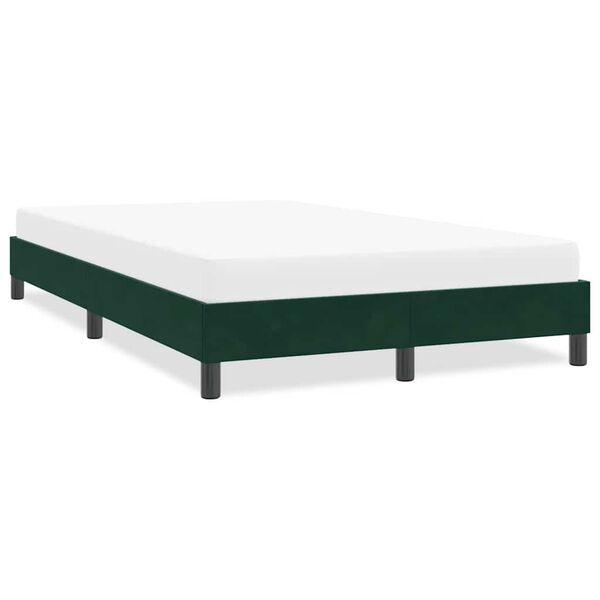 vidaXL Cadre de lit sans matelas vert fonc&eacute; 120x210 cm velours