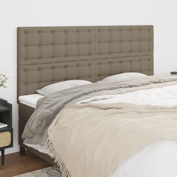 vidaXL Tête de lit Taupe 200x5x118/128 cm Tissu