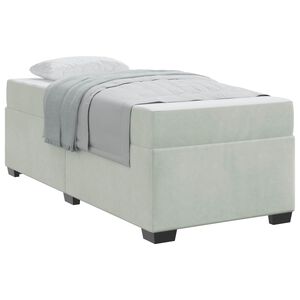 vidaXL Cadre de lit avec matelas Gris clair 80 x 200 cm tissu