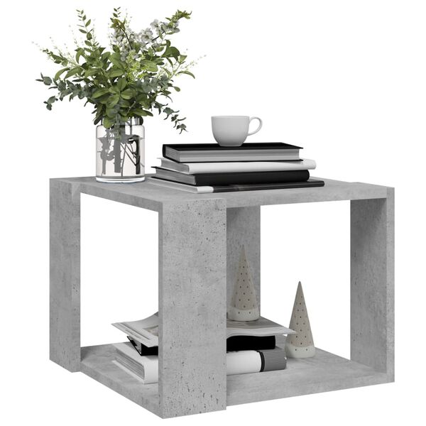 vidaXL Table basse Gris b&eacute;ton 40x40x30 cm Bois d'ing&eacute;nierie