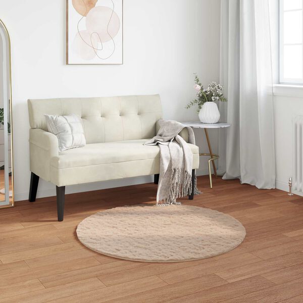 vidaXL Tapis en Fourrure Synth&eacute;tique de Lapin Olite Taupe &Oslash; 100 cm