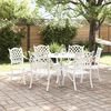 vidaXL Ensemble de salle &agrave; manger pour jardin 7 pcs Blanc Aluminium