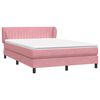 vidaXL Sommier &agrave; lattes de lit avec matelas rose 160x210 cm velours