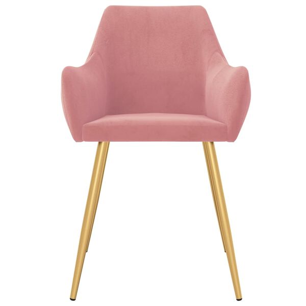 vidaXL Chaises &agrave; manger lot de 2 Rose Velours