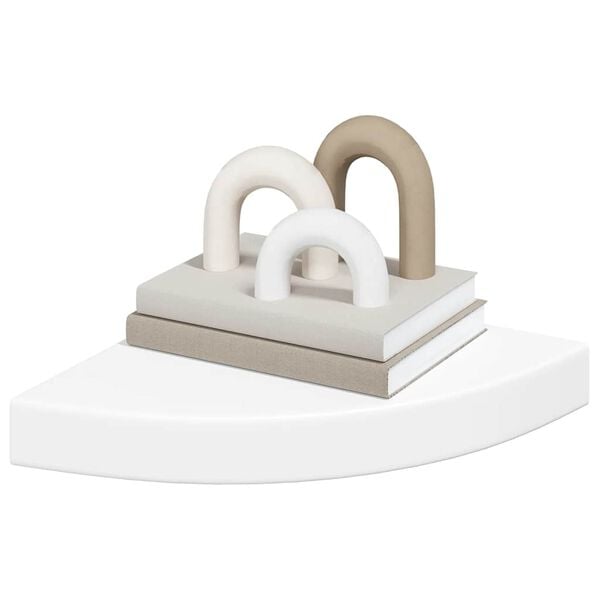 vidaXL &Eacute;tag&egrave;re d'angle flottante blanc 25x25x3,8 cm MDF
