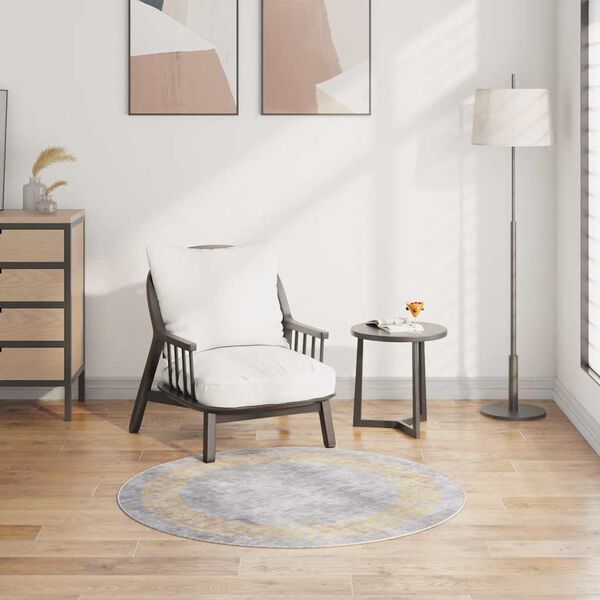 vidaXL Tapis lavable &phi;120 cm gris