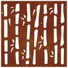 vidaXL D&eacute;coration murale jardin 55x55 cm acier corten design bambou