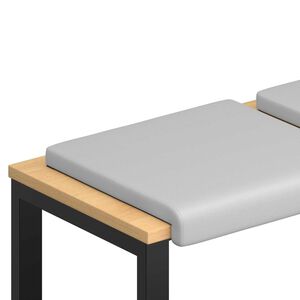 vidaXL Coussin de banc 2 pc Velours Textur&eacute; Gris clair