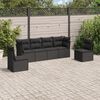 vidaXL Salon de jardin 6 pcs avec coussins noir r&eacute;sine tress&eacute;e