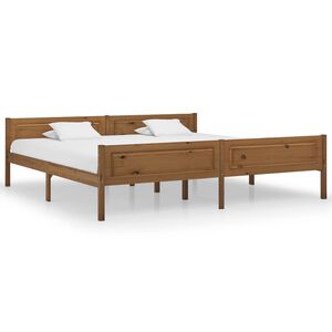 vidaXL Cadre de lit sans matelas pin massif marron miel 200x200 cm