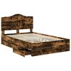 vidaXL Cadre de lit Ch&ecirc;ne fum&eacute; 135 x 190 cm Bois Ing&eacute;nierie