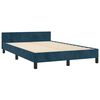 vidaXL Cadre de lit sans matelas bleu fonc&eacute; 120x190 cm velours