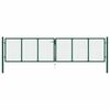 vidaXL Portail de jardin en acier grillag&eacute; 400 x 75 cm vert