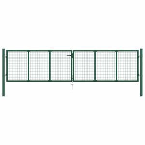 vidaXL Portail de jardin en acier grillag&eacute; 400 x 75 cm vert