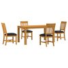 vidaXL Ensemble de salle &agrave; manger 5 pc Noir Bois de ch&ecirc;ne massif