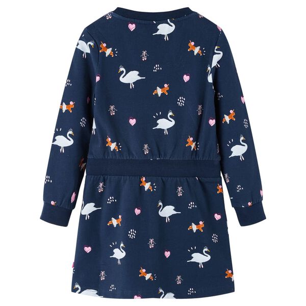 Robe pour enfants à manches longues bleu marine 116