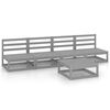 vidaXL Salon de jardin 5 pcs Gris Bois de pin massif