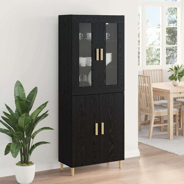 vidaXL Haut Armoire Ch&ecirc;ne noir 69,5 x 34 x 180 cm