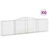 vidaXL Paniers &agrave; gabions arqu&eacute;s 6 pcs 400x30x100/120 cm Fer galvanis&eacute;