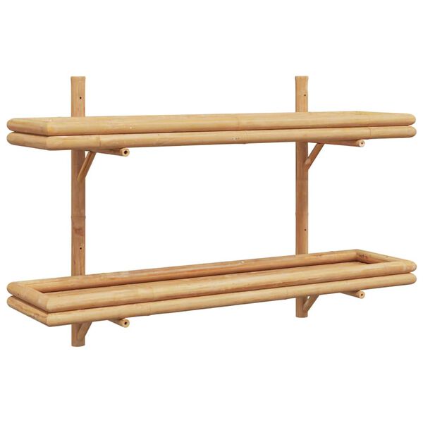 vidaXL &Eacute;tag&egrave;re Murale avec &eacute;tag&egrave;re Marron 100 x 26 x 60 cm Bambou
