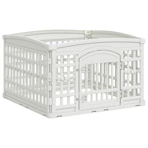 vidaXL Parc pour chien &agrave; 4 panneaux 88 x 88 x 56 cm Plastique Blanc