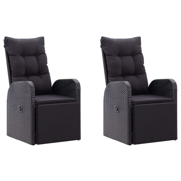 vidaXL Ensemble &agrave; manger de jardin 5 pcs Noir