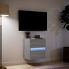 vidaXL Meuble TV mural avec lumi&egrave;res LED sonoma gris 41x31x45 cm
