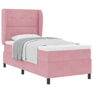 vidaXL Lit &agrave; ressorts avec t&ecirc;te de lit Rose 200 x 80 cm Velours