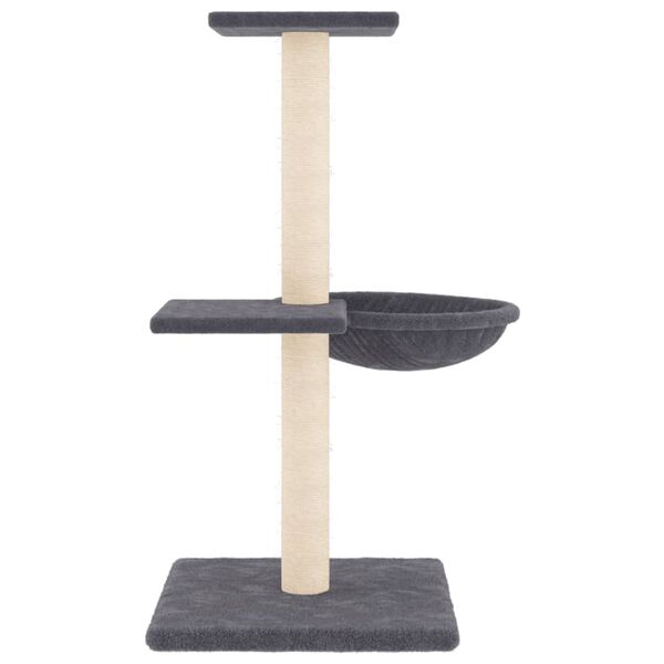 vidaXL Arbre &agrave; chat avec griffoirs en sisal gris fonc&eacute; 72 cm